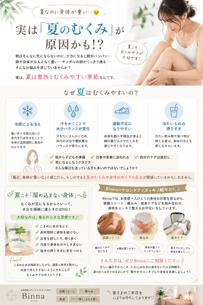 夏は浮腫みやすい！